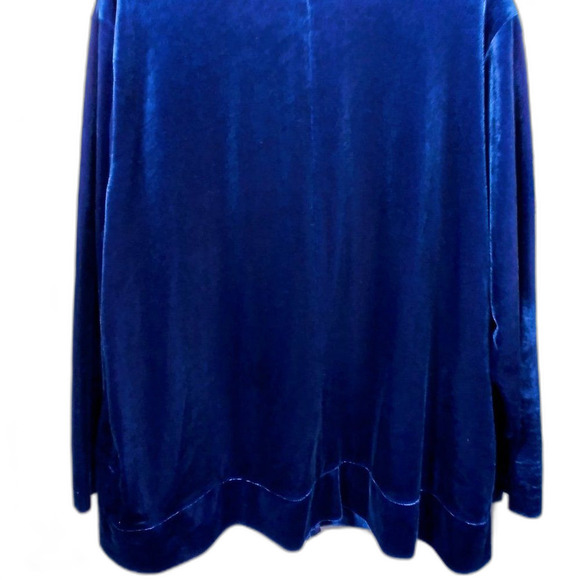 Jaclyn Smith Blue Floral Applique Velveteen Zip Up Jacket XL-XXL - Picture 6 of 10